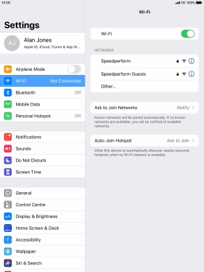 Press the required Wi-Fi network and key in the password for the Wi-Fi network.