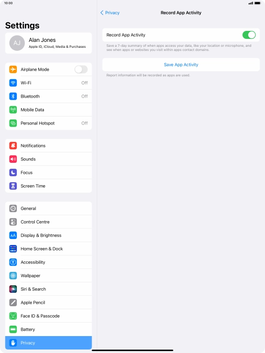 Press Save App Activity.