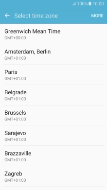 Press the required time zone.