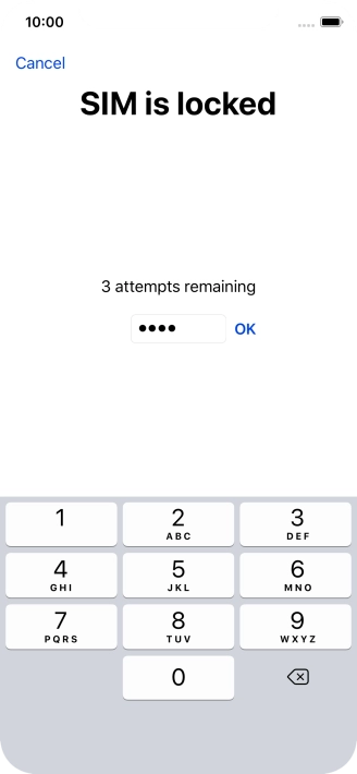 If your SIM is locked, key in your PIN and press OK.
