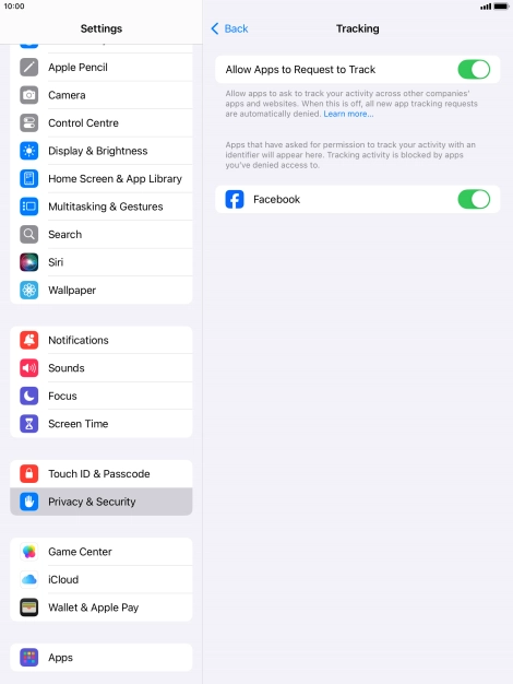 Press the indicator next to 