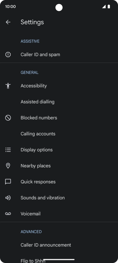 Press Calling accounts.