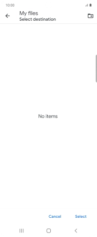 To create a new folder, press the new folder icon and follow the instructions on the screen to create a new folder.