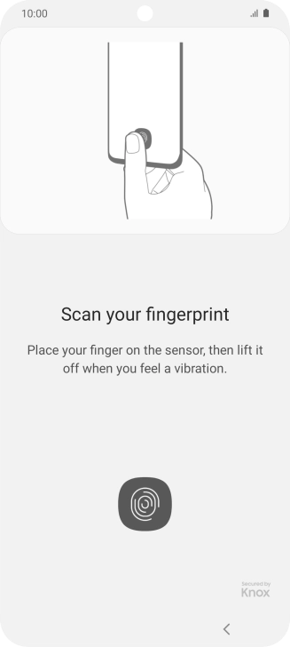 Follow the instructions on the screen to create the phone lock code using your fingerprint.