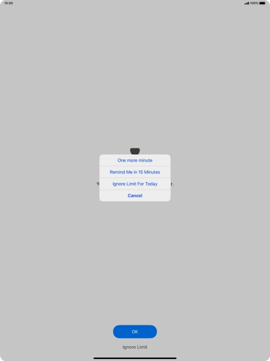 Press the required setting.