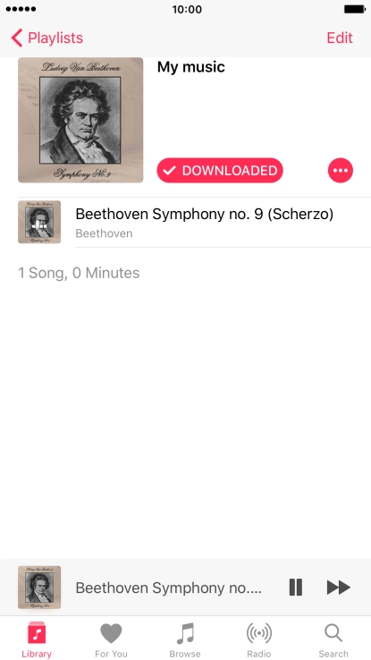 Press the song title.