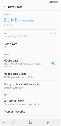 The total data usage is displayed.