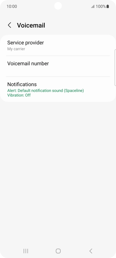 Press Voicemail number.