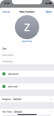 Press Last name and key in the last name.