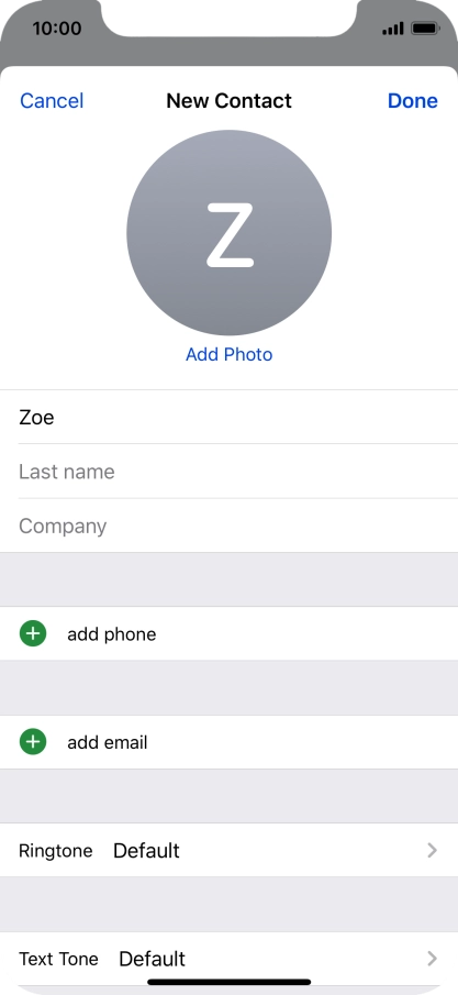 Press Last name and key in the last name.