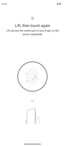 Follow the instructions on the screen to create the phone lock code using your fingerprint.
