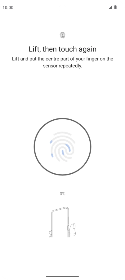 Follow the instructions on the screen to create the phone lock code using your fingerprint.