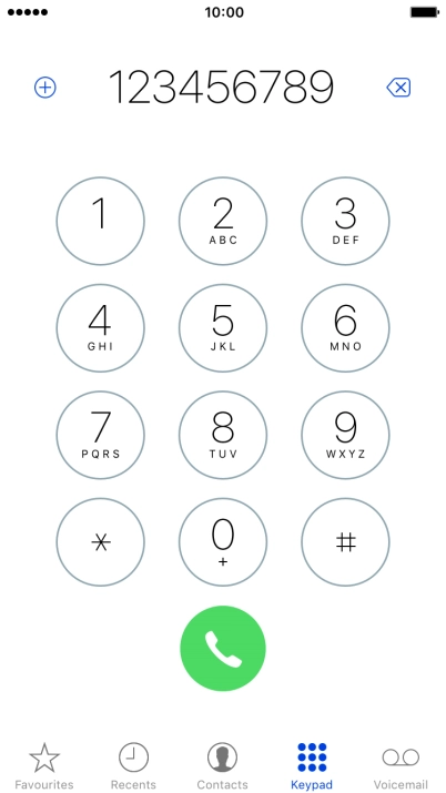 Key in the required number and press the call icon.