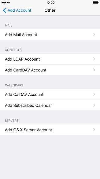 Press Add Mail Account.
