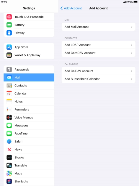 Press Add Mail Account.
