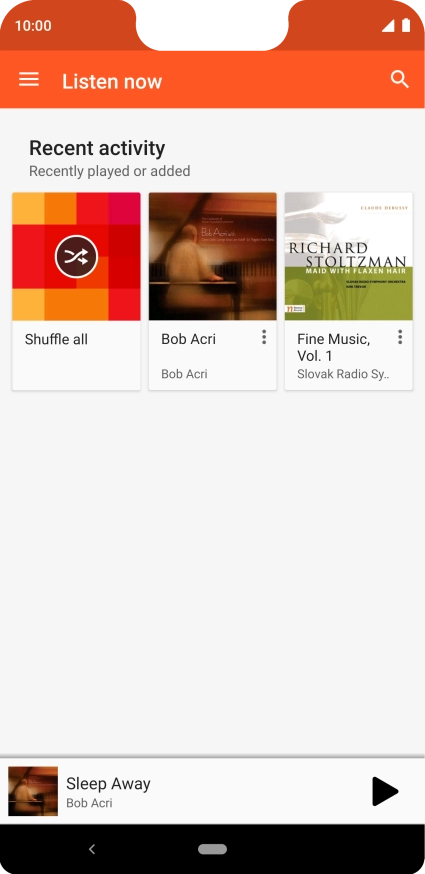 Slide your finger right starting from the left side of the screen.