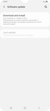 Press Download and install. If a new software version is available, it's displayed. Follow the instructions on the screen to update the phone software.