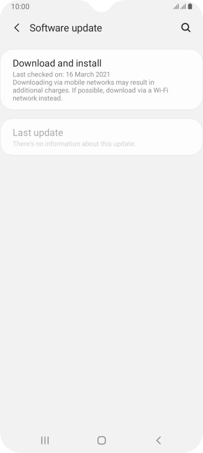 Press Download and install. If a new software version is available, it's displayed. Follow the instructions on the screen to update the phone software.