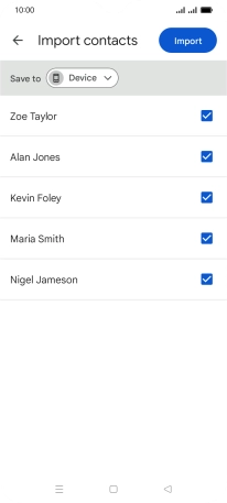 Press the fields next to the required contacts.