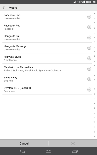 Press the required ring tones to hear them.
