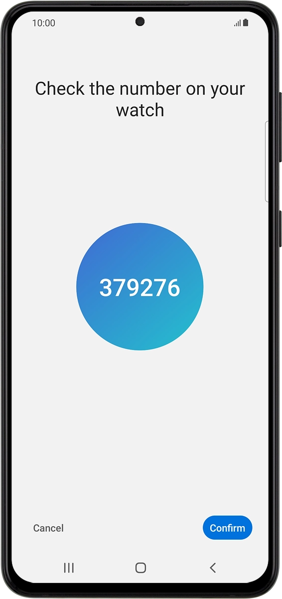 On your phone: Check that the code is identical to the code displayed on your smartwatch.