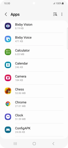 Press the required app.