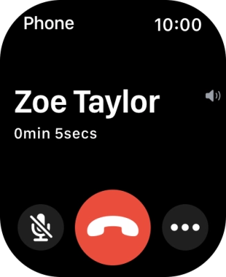 Press the end call icon to end the call and return to the home screen.