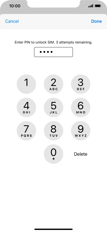 Key in your PIN and press Done.