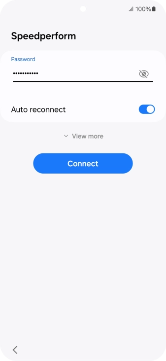 Key in the password for the Wi-Fi network and press Connect.