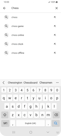 Key in the name or subject of the required app and press the search icon.
