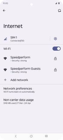 Press the required Wi-Fi network.
