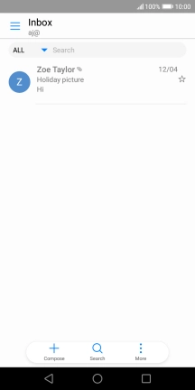 Slide your finger right starting from the left side of the screen.