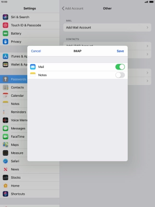 Press Save. Your email account has now been set up. To select more settings for incoming and outgoing server, proceed with the following steps.