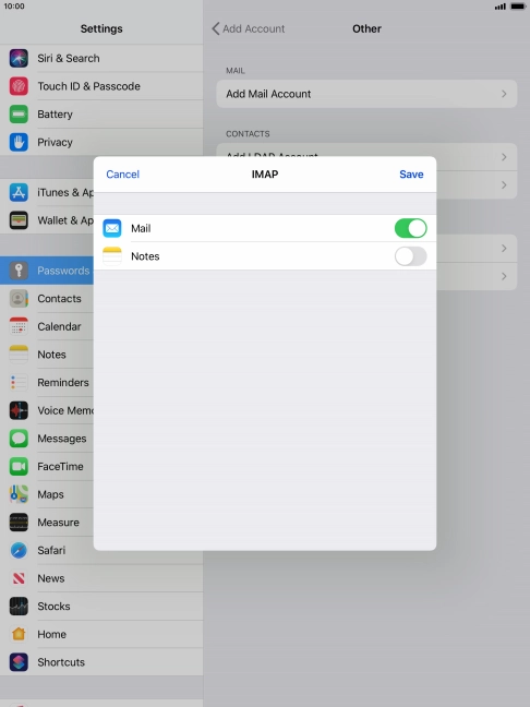 Press Save. Your email account has now been set up. To select more settings for incoming and outgoing server, proceed with the following steps.