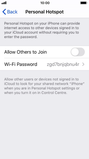 Press Wi-Fi Password and key in the required password.