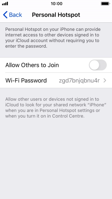 Press Wi-Fi Password and key in the required password.