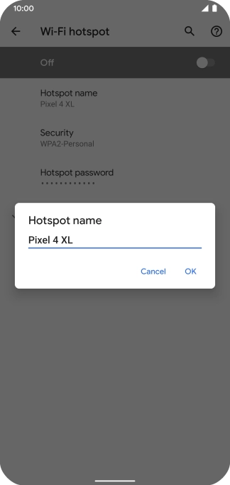 Key in the required Wi-Fi hotspot name and press OK.