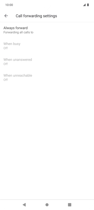 Press the required divert type.
