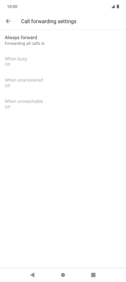 Press the required divert type.