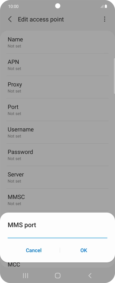 Key in 8080 and press OK.