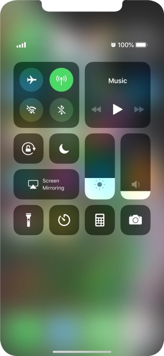 Press the flight mode icon to turn the function on or off.