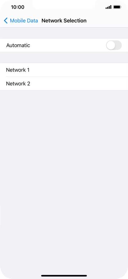 If you turn off the function, press the required network.