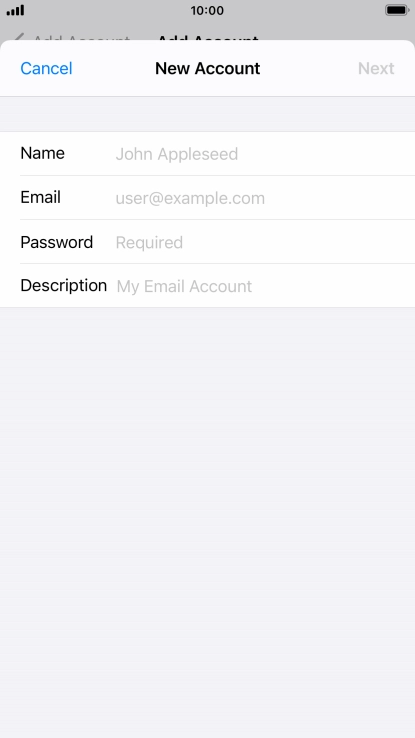 Press Name and key in the required sender name.