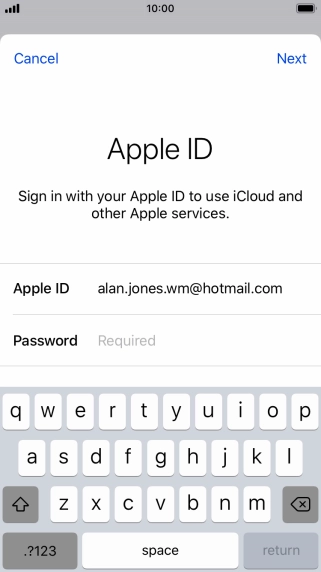Press the field next to 