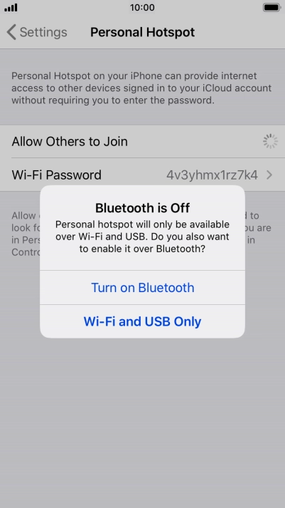 If Wi-Fi is turned on, press Wi-Fi and USB Only.