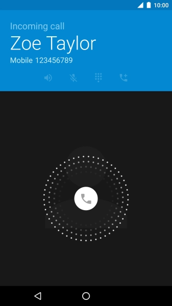 Press and drag the phone icon right.