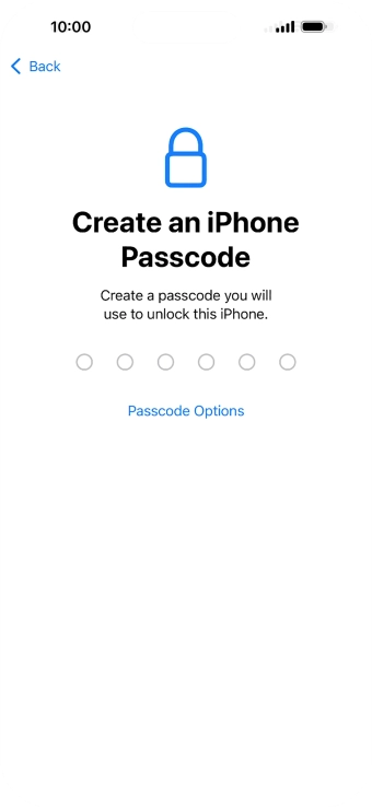 Press Passcode Options.