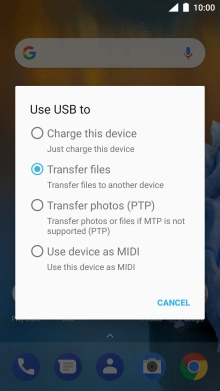 Press Transfer files.