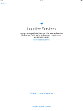 Press Enable Location Services to turn on the function.