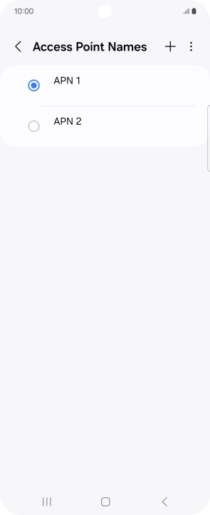 Press the field next to the data connection to activate it.